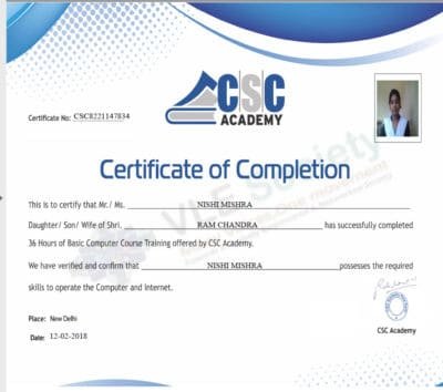 csc bcc computer course certificate