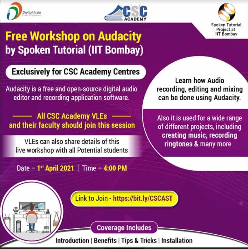 free training workshop on csc audacity