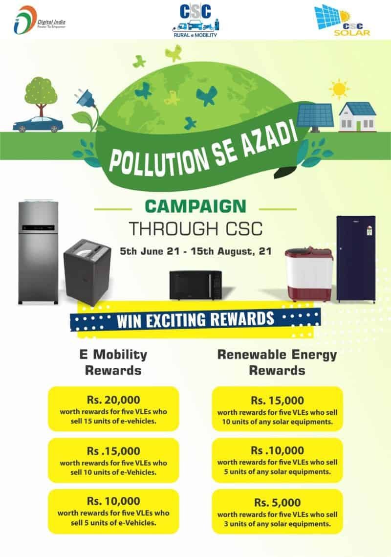 CSC Pollution Se Azadi Campaign Solar Energy product sale csc