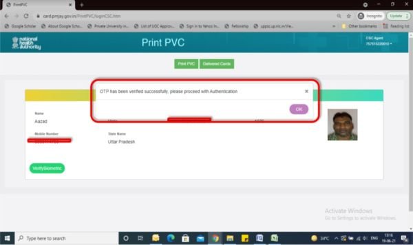 ayushman bharat pvc card delivery process