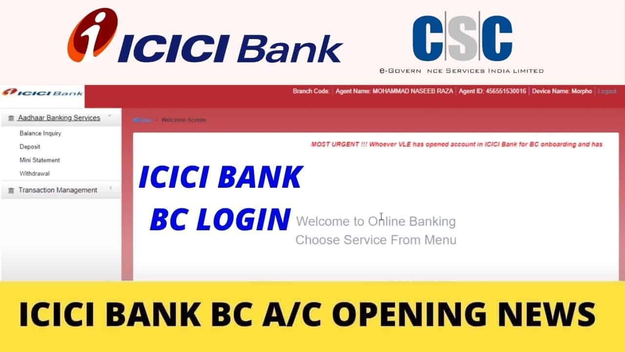 CSC Icici Bank Bc Login