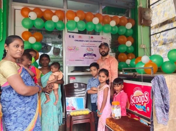 Sishu Aadhaar celebrations by CSC VLE across AP for children’s day special drive for enrolment of children Baby vle society