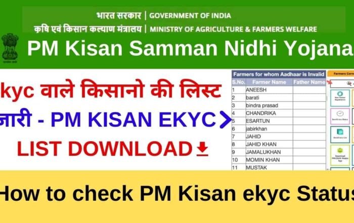 PM Kisan Ekyc List Download Check Pm Kisan ekyc Status Online Pm Kisan KYC New Update vle society