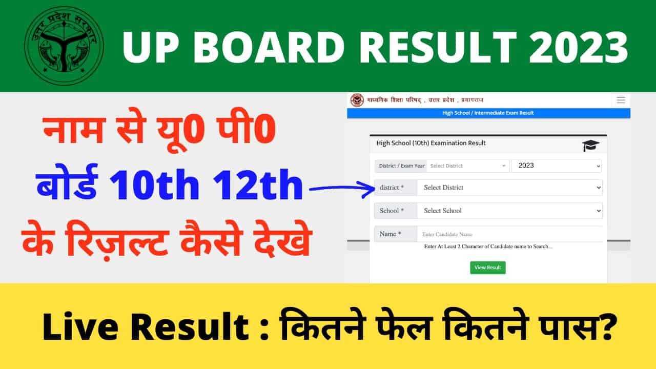 Up Board Result 2023 Kaisee Dekhe How to check up board 10th 12th result online